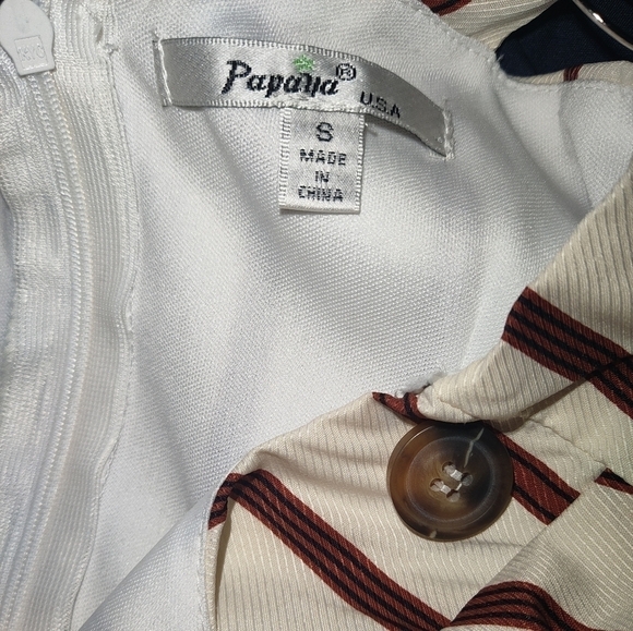 Papaya maxi dress with vertical brown lines size S - Picture 4 of 9